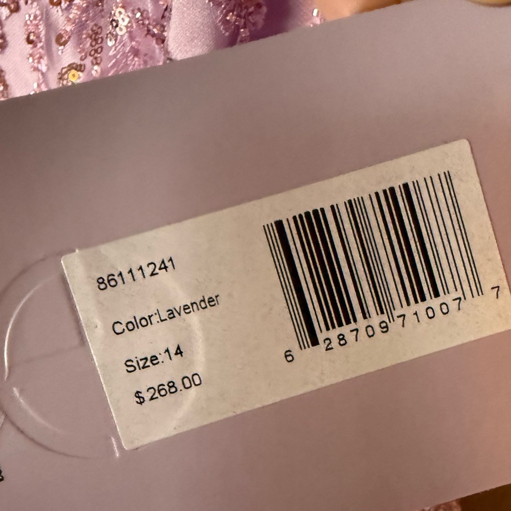 JS Collection Lavender Jordan Column Cape Sequin Evening Dress Size 14 - Picture 8 of 9